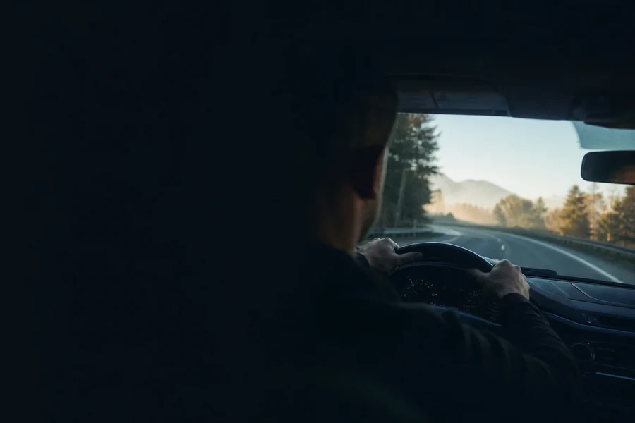 Las dos manos en el volante